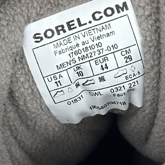 Sorel Men's Boots Buxton Black Quarry Waterproof Insulated Size US 11 EU 44 NEW - Picture 16 of 16